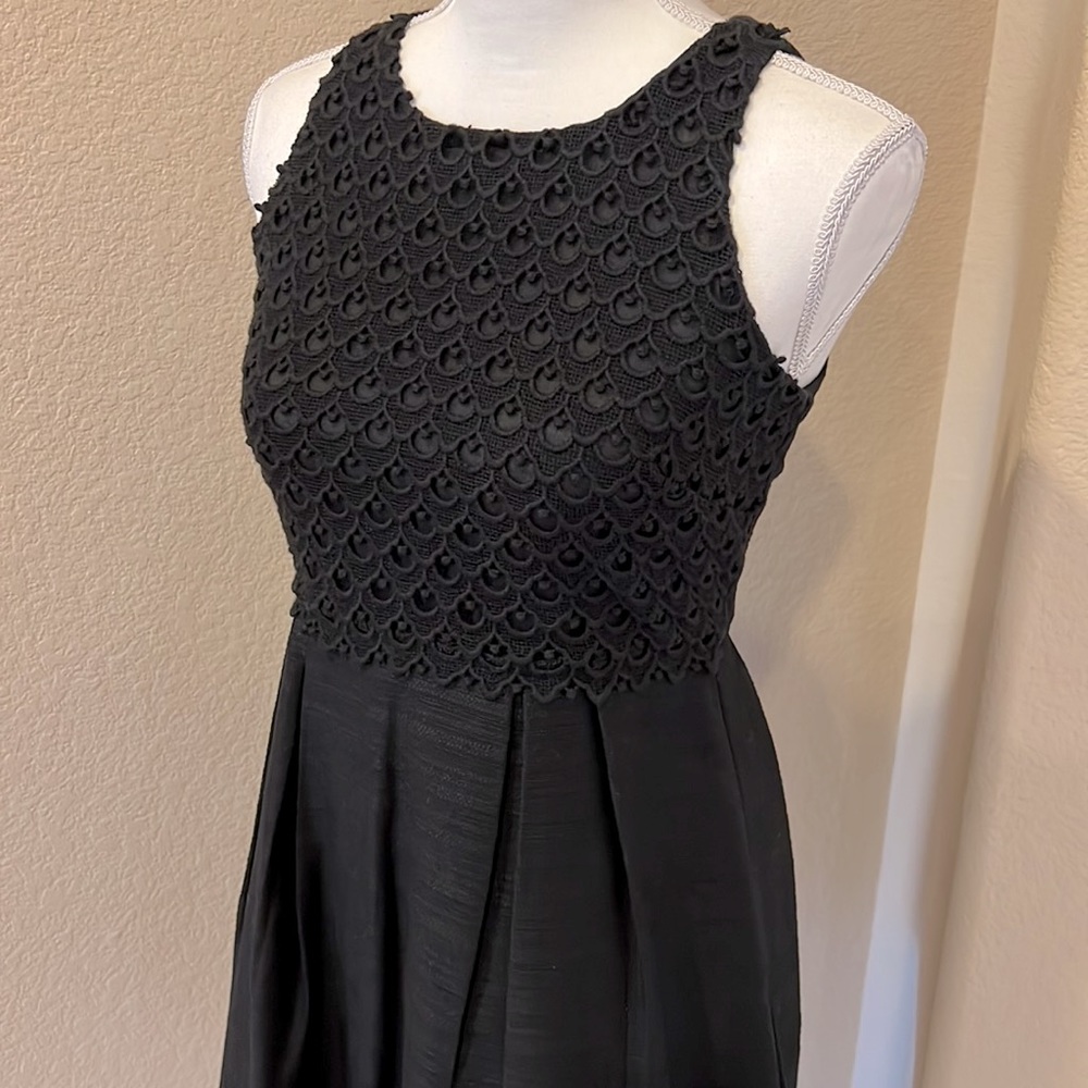 LOFT Black Woven Lace sleeveless Dress 0 Petite - Picture 3 of 16